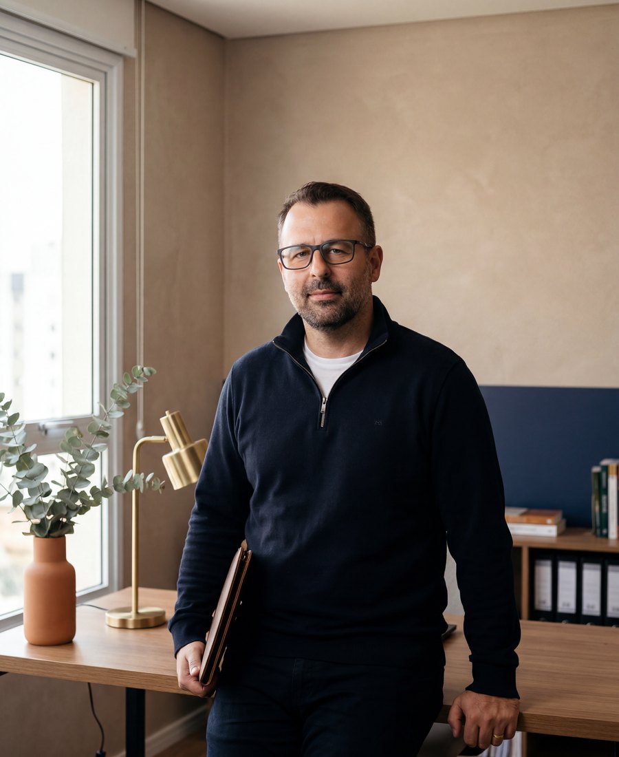 Alexsandro de Oliveira, sócio-diretor da Alterativa Contabilidade, em seu escritório em Joinville